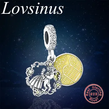 

Fit Original Pandora Charm Bracelet 925 Sterling Silver Beauty and the Beast Bead For Making Women Berloque 2020 New DIY Jewelry