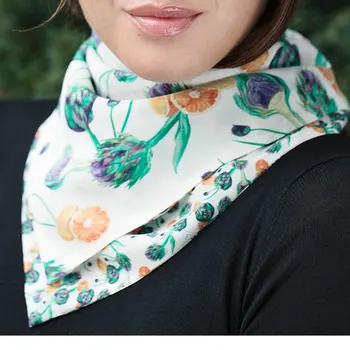 

Women Scarf Fruit Print Double-sided Print Double Silk Scarf
