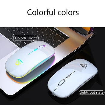 

Slim Wireless Mouse Silent 2.4GHz USB Mice Rechargeable Silent Button For Laptop