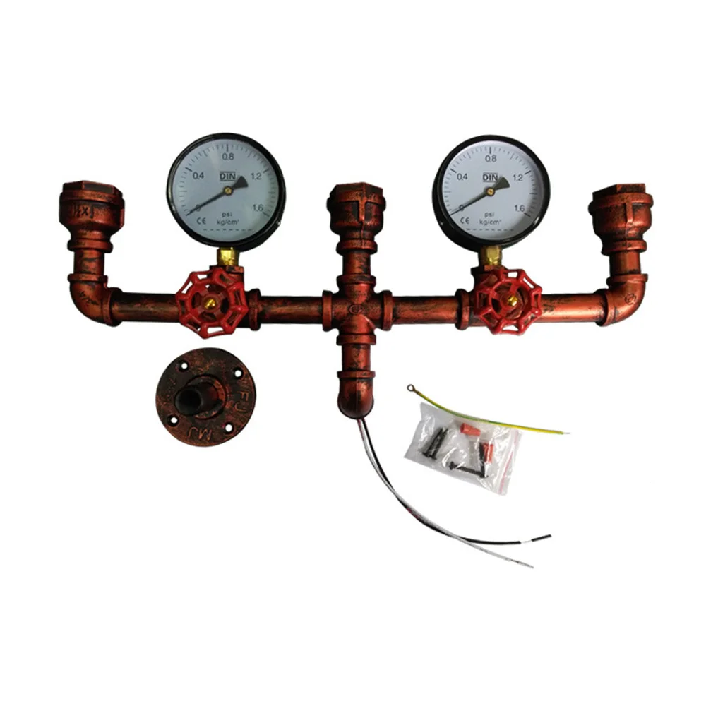 Creative Three-head Water Pipe Style Wall Lamp Indoor Iron Vintage Water Pipe Wall Lamp lamparas de techo colgante