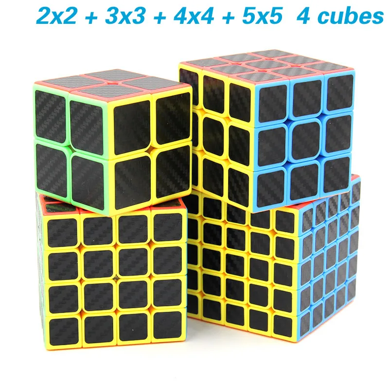 4 cubes ShengShou Легенда углеродного волокна Стикеры 2x2x2 3x3x3, 4x4x4, 5x5x5, волшебный куб, набор 2x2/oneplus 3/OnePlus x 3 4x4 5x5 скоростная головоломка, развивающие игрушки - Цвет: 4 cubes
