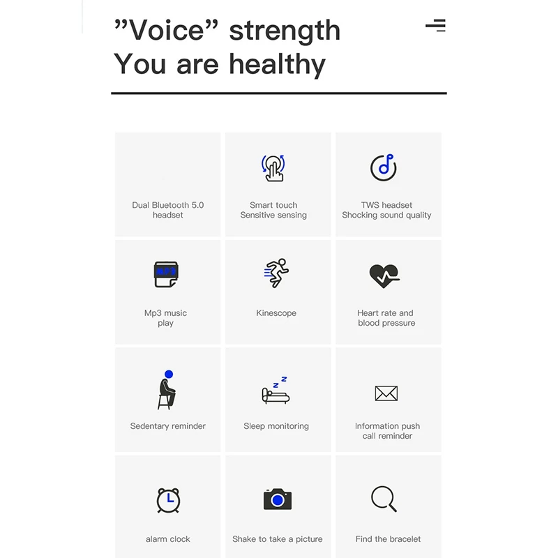 Smart Watch Wireless Bluetooth Noise-Cancelling