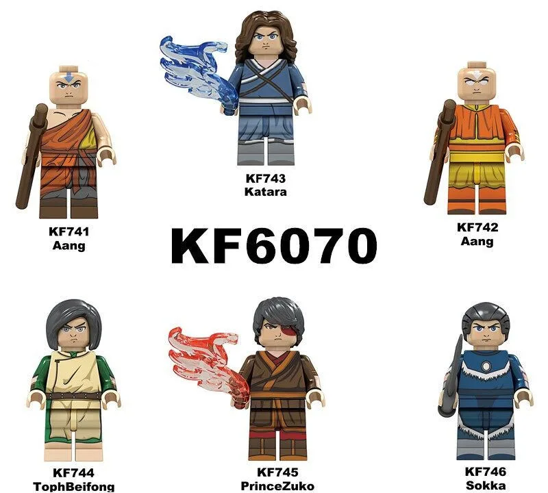KF6070 одна распродажа Aang Катара TophBeifong Prince Zuko Sokka модель фигурки строительные блоки