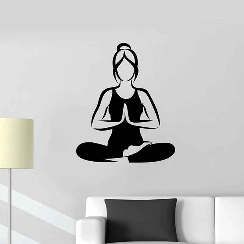Yoga fille autocollant autocollant Lotus musculation affiches vinyle