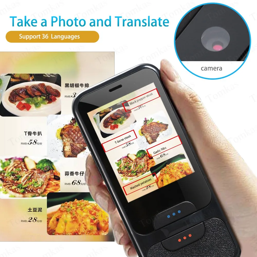 TOMKAS AI Smart language Translator 2,4 дюймов сенсорный экран WiFi портативный голосовой фото перевод многоязычные переводчики