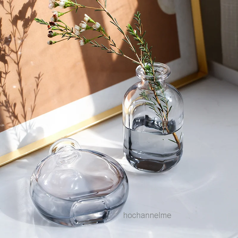 Transparent Glass Flower Vases for Homes, Dry Flower, Gradient Vase, Desktop, Living Room Decoration Accessories, Nordic Home 4
