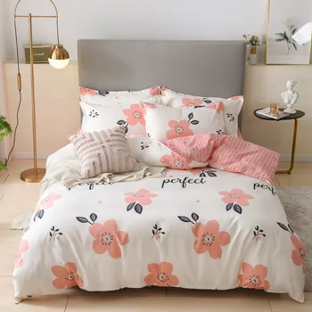 

Simple Style home bedding 4pcs sets Sheet Duvet Cover Pillowcase Full King Single Queen,bed set 2019