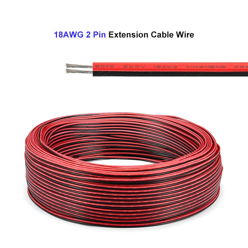 2 Pin Динамик кабель 18AWG Луженая Медный провод электрический для 2835 5050 Светодиодные