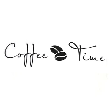 

Removable Wall PVC Sticker Decals Decor Art Bedroom Design Mural Quotes for Window Glass Door Black - Coffee time