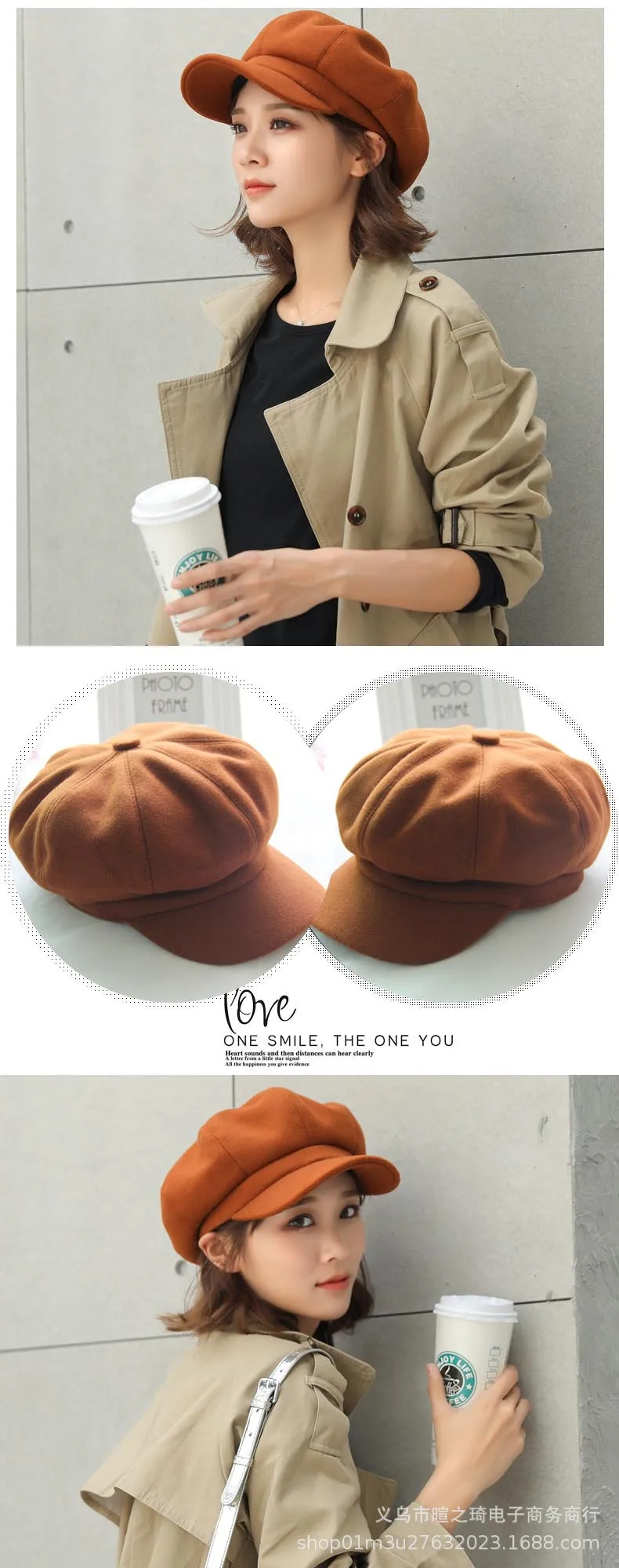 Fashion Autumn Winter Casual Cotton Girls Newsboy Hat Octagonal hat Girls Artist Painter Hat Beret Caps