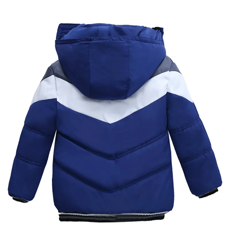 Children Jackets Christmas Patchwork Boys Girls Down Jacket Warm Hooded Winter Parka Clothing Windproof