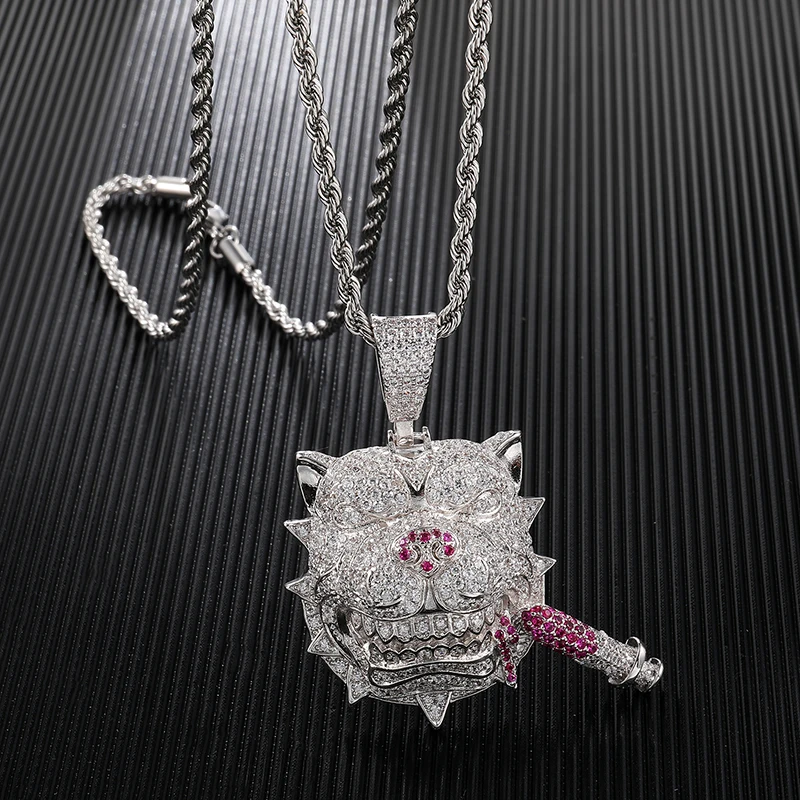 Hip Hop 5A+ CZ Stone Paved Bling Iced Out Snake Lightning Pendants