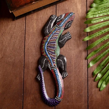 

Decorative panel "lizard in colored peas"