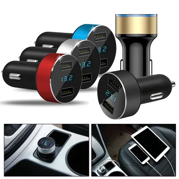 

DC12V-24V Car Charger Dual USB 2 Port Display 3.1A Cigarette Socket Lighter Adapter Brand New And High Quality