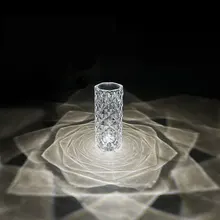 Veilleuse d'ambiance Rose en cristal, Rechargeable par Usb, tactile, tricolore, réglable, pour chambre à coucher, jouets spéciaux, cadeau pour enfants, nouvelle collection