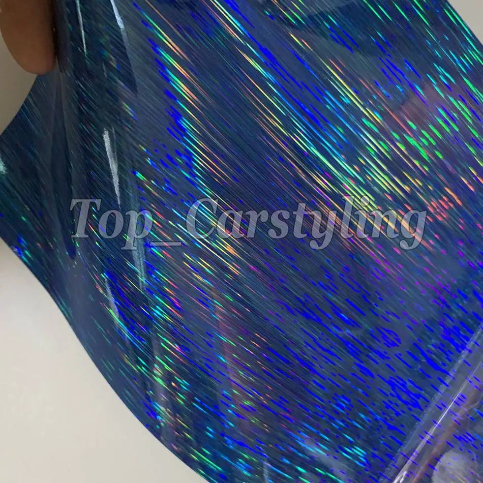 759 blue HOLOGRAPHIC rainbow color flow vinyl hologram laser carr wrap sticker foil (2)
