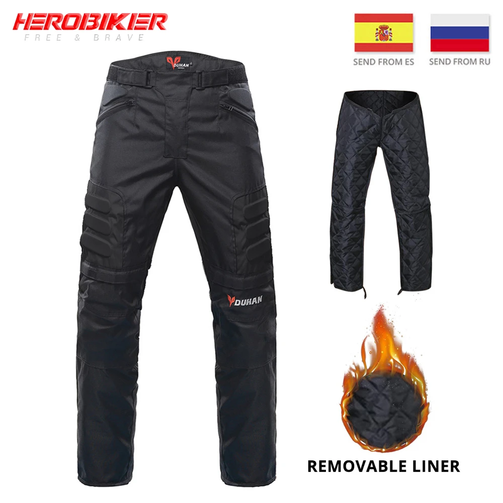 Pantalones de motocicleta a de frío para invierno, pantalones de carreras todoterreno para Moto, con forro de algodón|Pantalones| - AliExpress