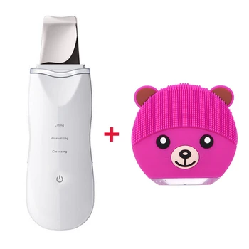 

Ultrasonic Skin Scrubber Face peeling Massager Machine+Mini Electric Facial Cleaning Brush Deeply Cleaning Face Pore Cleanser