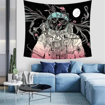 

Bohemia Astronaut Wall Tapestry Mandala Hippie Gobelin Cat Snake Pink Girl Boho Decor Psychedelic Tapestry Wall Hanging Blanket