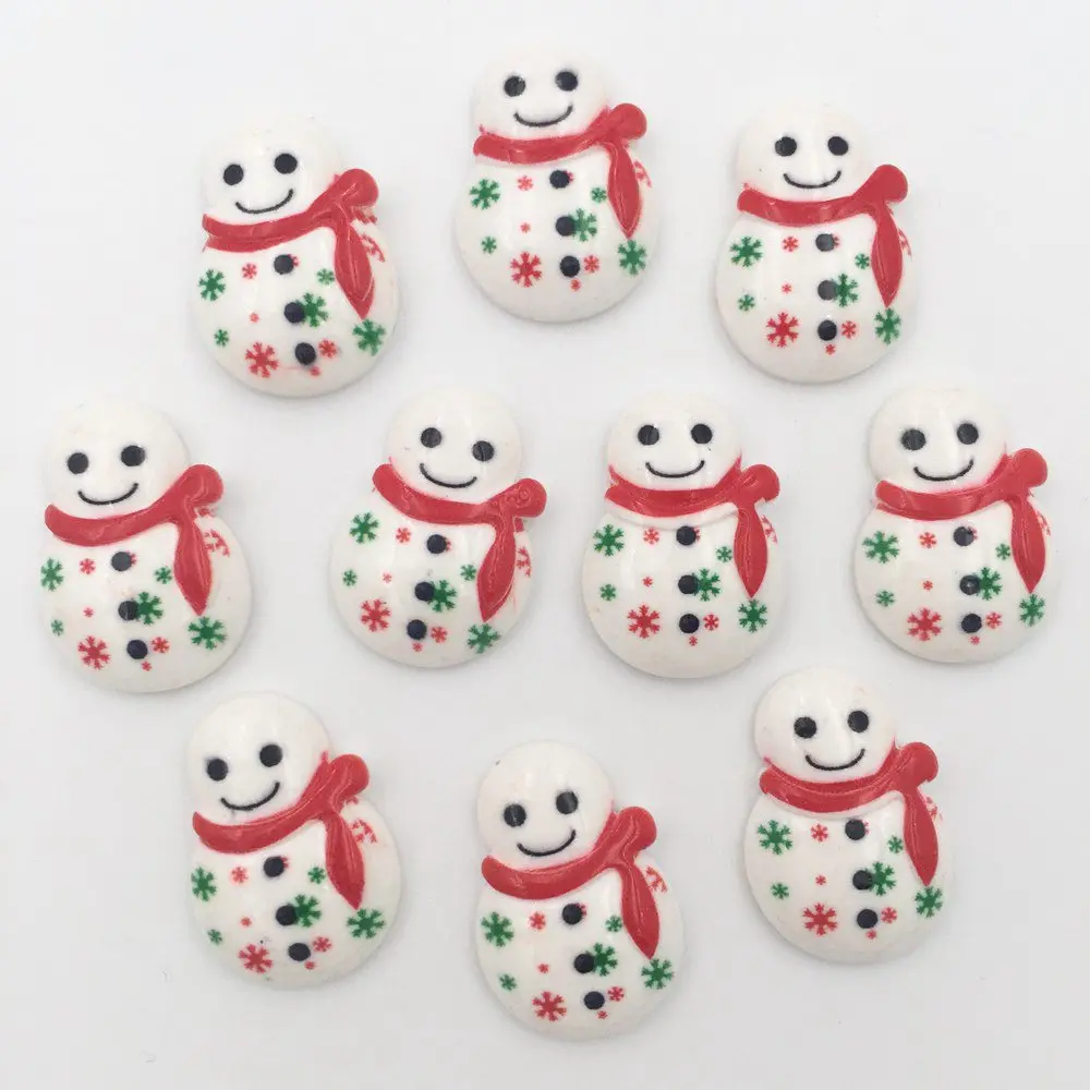 

Resin Lovely Mix Colorful Mini Snowman Flatback Cabochon Stone 20PCS Scrapbook DIY Decor Home Figurine Crafts OK063*2