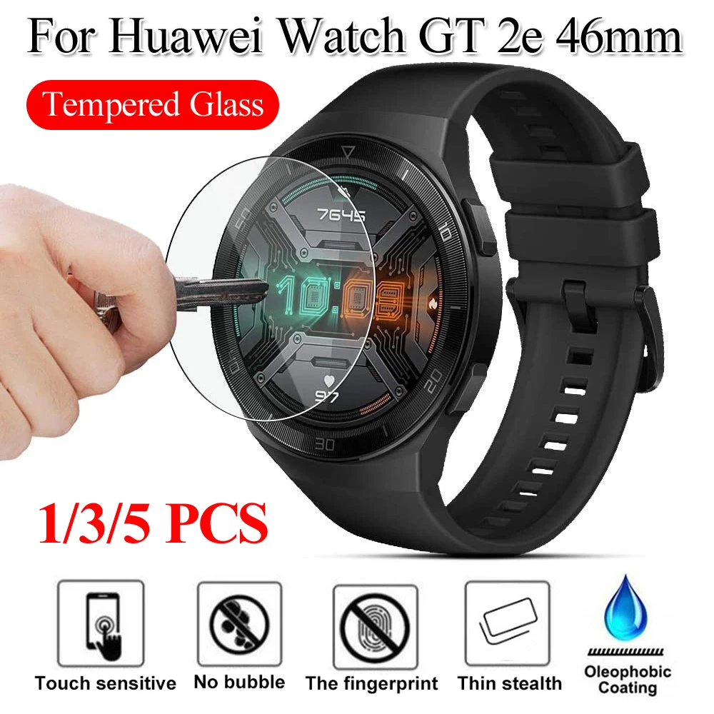 Protectores de pantalla de vidrio templado 9H, película protectora curvada de Anti-Scratch2.5D ultrafina para Huawei Watch GT 2e 46mm, 1 ud.