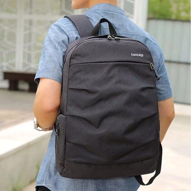 

2019 New Style Men Fashion Backpack Middle And Large Students Solid Color Burden Relieving Schoolbag