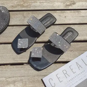 Ladies Summer Flashing Crystal Slippers