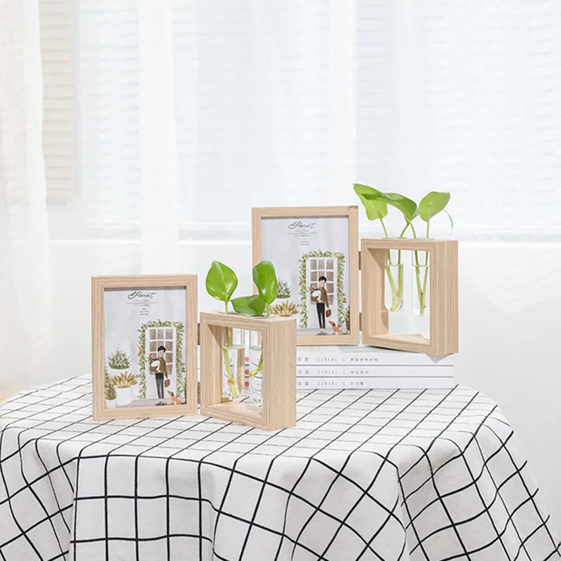 

Ins Home Decor Photo Frame Table Modern Simple Creative Hydroponic Plants Transparent Vase In The Living Room Decorations