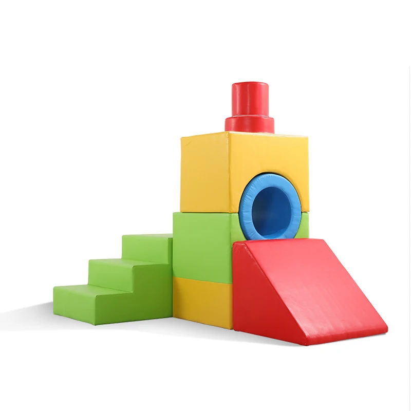 

YLWS18 Early Education Soft Drill Holes Slides Playground Structure Safety PU Foam Locomotive Toy Customized Factory Low Price