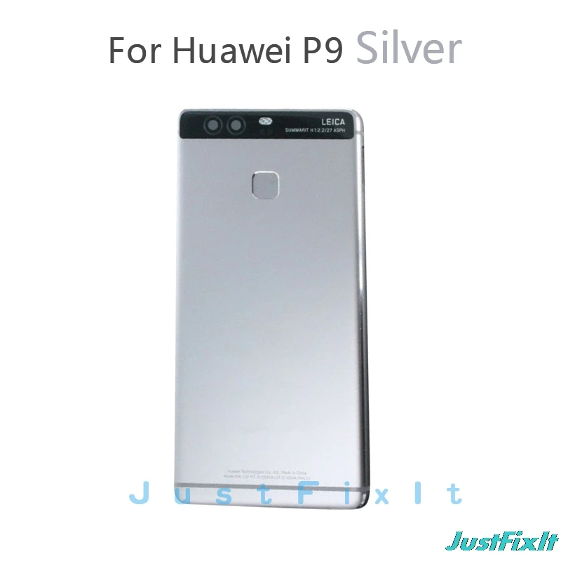 Серебристый Корпус Батарея Крышка для huawei P9 EVA-L09 EVA-L19 EVA-AL00 дверь задняя Шасси Рама+ отпечатков пальцев Сенсор гибкий кабель - Цвет: Серебристый