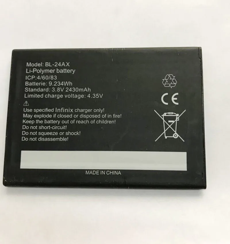 3,8 V 2430mAh аккумулятор BL-24AX для infinix мобильного телефона