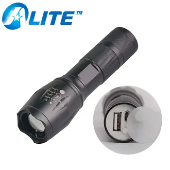

TMWT USB Rechargeable T6 LED Flashlight 2000 Lumens 4 Mode Power Bank Torch Zoomable Lantern Lamp With USB Cable