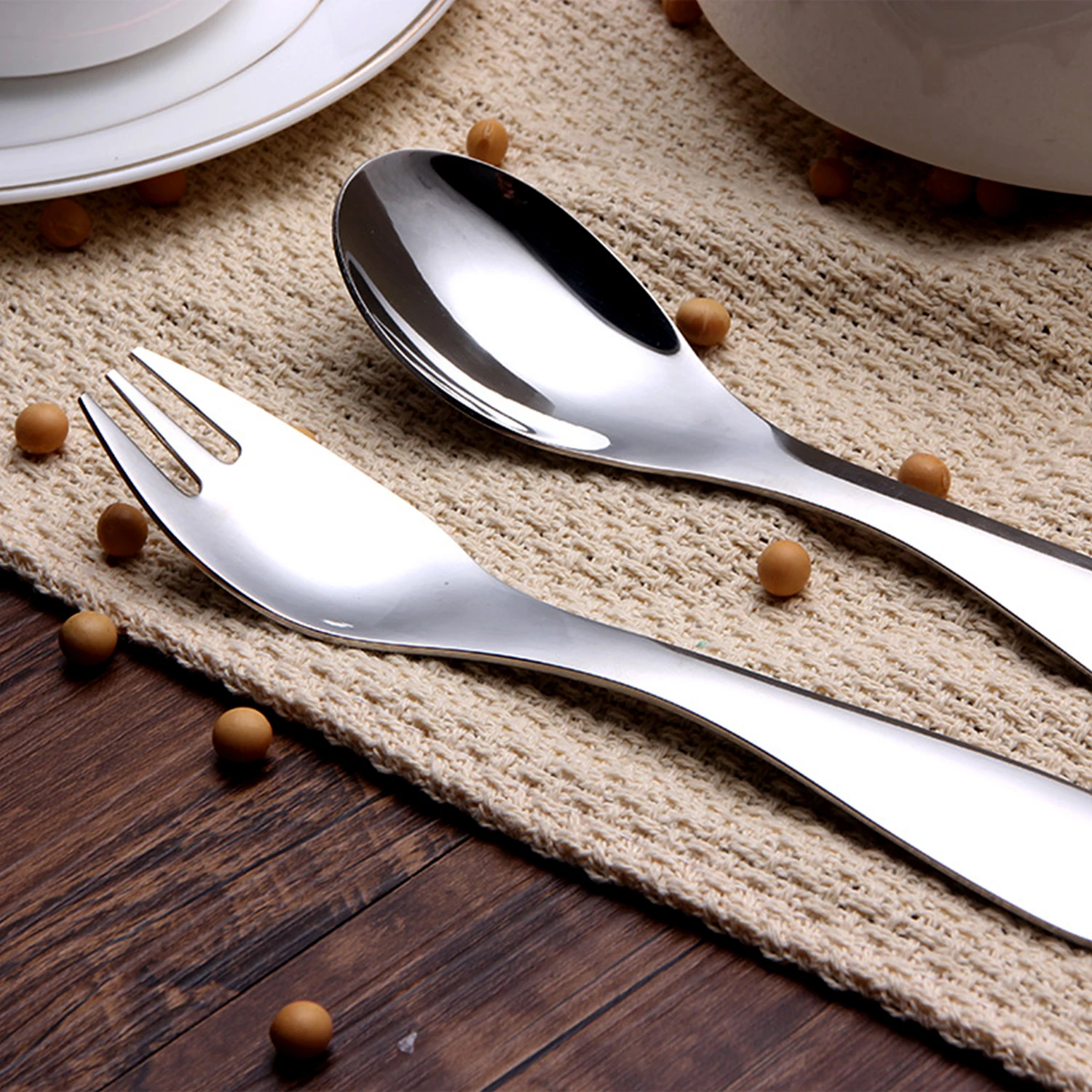 Cutlery Set 4 Pieces Stainless Steel Flatware Silverware Set with Knife Spoon Fork Mirror Polish& Dishwasher Safe