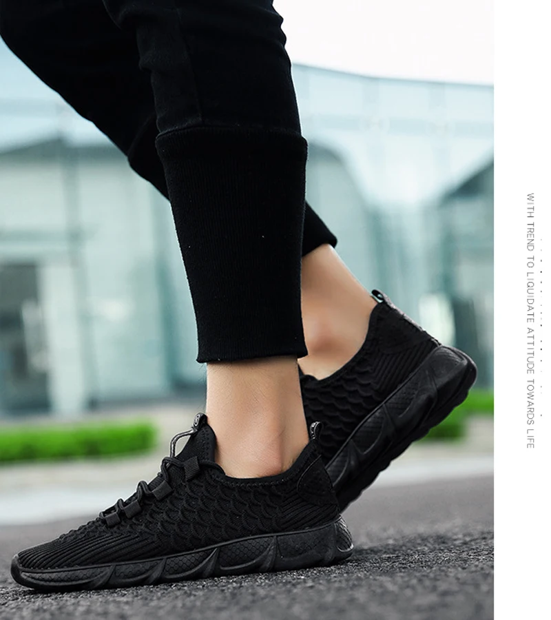 Shoes Men Flying Woven Men Sneakers Breathable Ichthyosis Net Sport Casual Running Shoes Man Air Mesh Flats Trainers Lightweight
