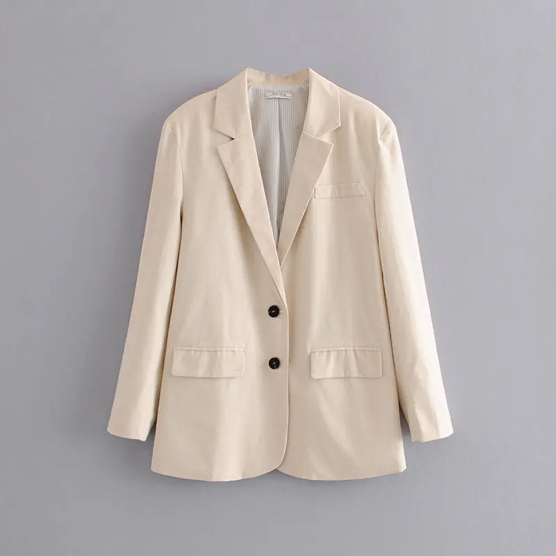 

2019 Autumn New Style Europe And America WOMEN'S Dress Solid Color Loose-Fit Versatile Button Ornaments Casual Suit Jacket Women
