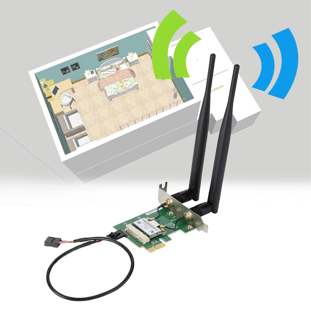 300 Мбит/с USB Профессиональная высокоскоростная wifi сетевая карта двухдиапазонный адаптер для Windows Настольный беспроводной 2,4G/5G PCI-e Bluetooth 4,0