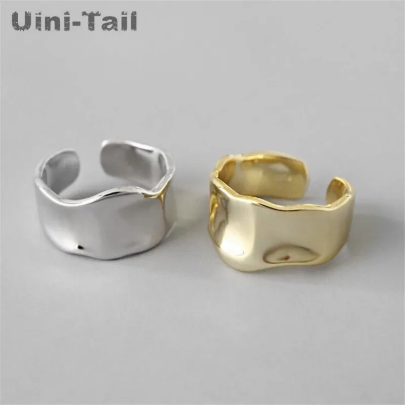 Новое блестящее Открытое кольцо Uini-Tail из стерлингового серебра 925 пробы с