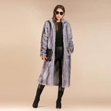 Элегантное серое мохнатое Женское пальто из искусственного меха уличная осенне-зимняя теплая плюшевая модная женская куртка размера плюс вечерние пальто