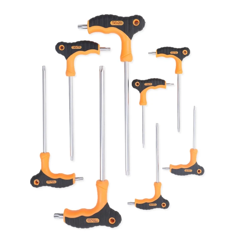 8 Pieces T-Handle Torx Key Wrench Torx End Key Wrench Spanner Hand Tool Set 10mm-50mm for Auto Bike Motorcycle Repair 8 Pieces T-Handle Torx Key Wrench Torx End Key Wrench Spanner Hand Tool Set 10mm-50mm for Auto Bike Motorcycle Repair