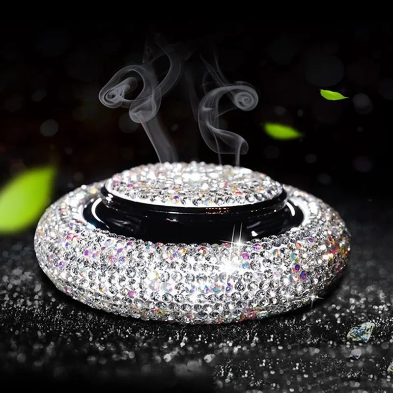 

Car Styling Car Air Freshener Crystal Diamond Flying Saucer Car Decoration Ornaments Women Solid Car Perfumes Accessories