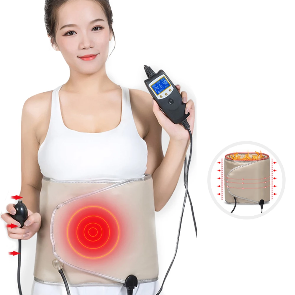 

Electric Vibrating Slimming Belt Inflatable Heat function Waist Wrap Massager Weight Loss Rejection Fat Burning Machine 110-240V