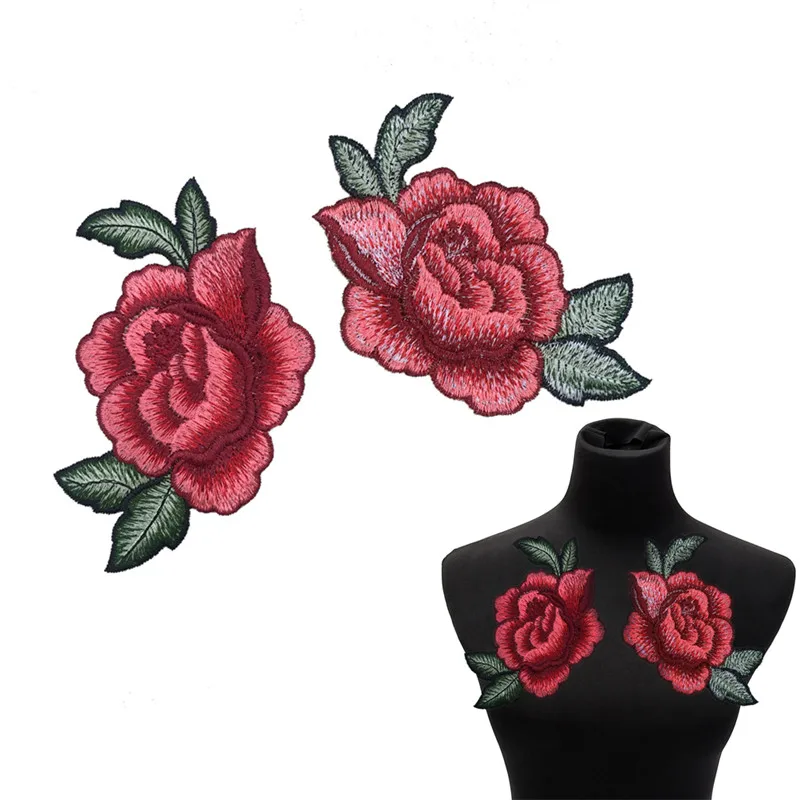 NEW 1Pc Flower Floral Rose Embroidered Applique Sew Iron On Patches Wholesale