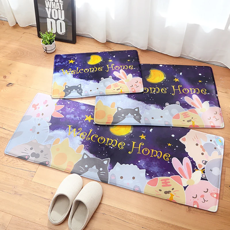 

40*60cm/50*80cm/45*120cm Door Mat Cartoon Floor Mats For Outdoor Home Long Bedroom Kitchen Carpet Non-slip Rug Bathroom Doormat