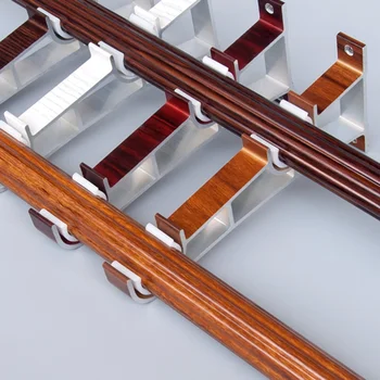 

2PCS Curtain Fittings Aluminum Alloy Double Bracket Fish Type Double Code Curtain Rod Bracket