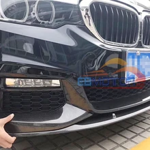 P Стиль Реальные углеродного волокна передний спойлер сплиттер 3 предмета в комплекте, для BMW 5-Series G30 2017UP B464+ B465