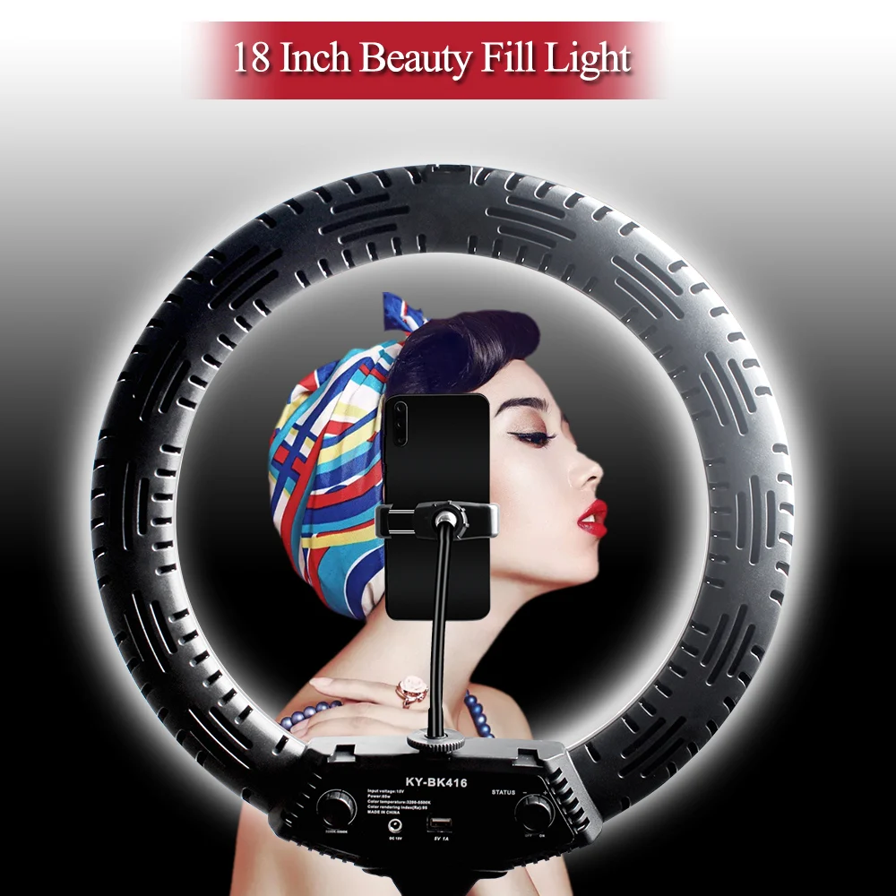 18 Inch 45Cm Selfie Ring Light Led Studio Lighting 3200-5600K Ring Lamps With Stand Tripod 210Cm For Video Ringlight 65W