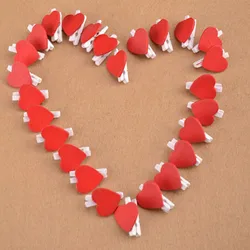 Épingles à linge en bois Mini cœurs, 100 pièces/paquet, vêtements en bois, épingle à papier Photo, pinces à cartes postales artisanales, décoration de mariage à domicile 
