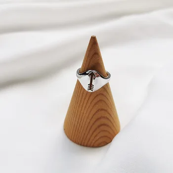 

Amaiyllis S925 Sterling Silver Gold Arrow Open Rings Simple Arrow Shaped Wide Ring For Friendship Summer Jewelry Gift
