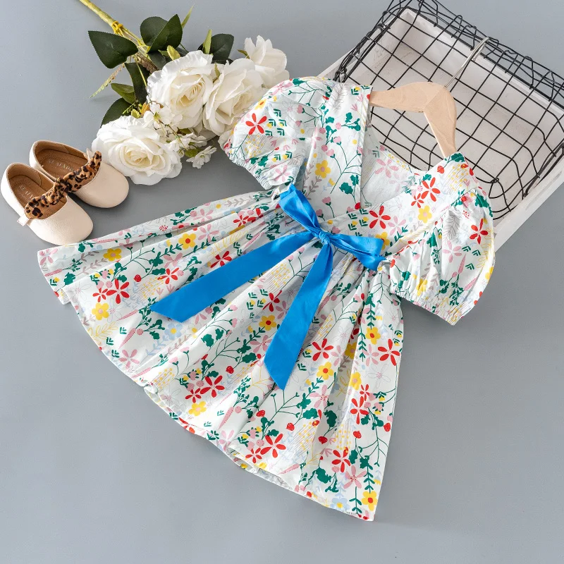 

Summer Baby Girl Clothes Kids Dresses for Girls Casual Print Floral Princess Birthday Dress Children Clothing 2-6years Vestidos