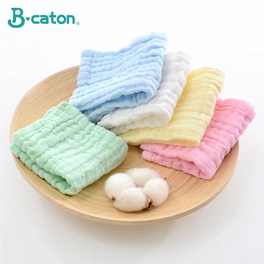 Towel Baby Face Towel Baby Handkerchief Baby Bath Cotton Burp Cloth Soft  Absorbent 6-Layer Gauze Kindergarten Washcloth 30X30Cm